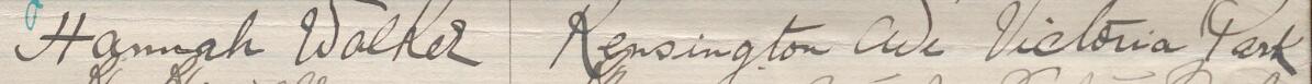 Image of Hannah Walker's signature and address in the petition