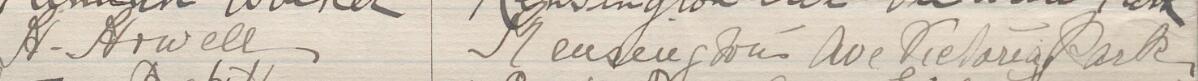 Image of H Howell's signature and address in the petition