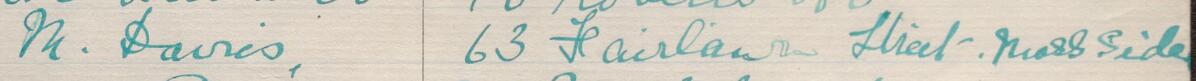Image of M Davies's signature and address in the petition
