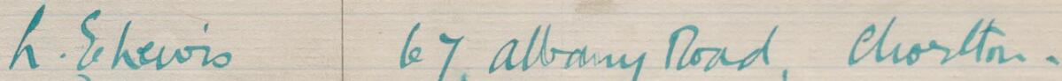Image of L E Lewis's signature and address in the petition