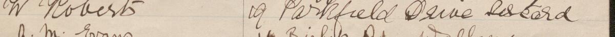 Image of W Roberts's signature and address in the petition