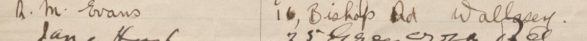 Image of A M Evans's signature and address in the petition