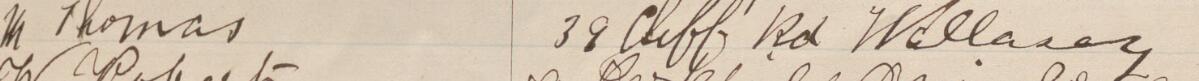 Image of M Thomas's signature and address in the petition