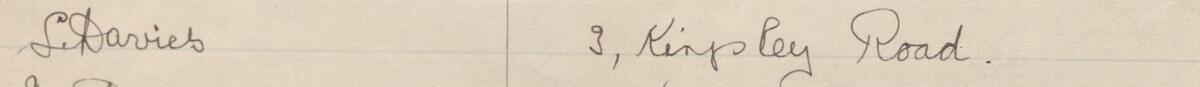 Image of L Davies's signature and address in the petition