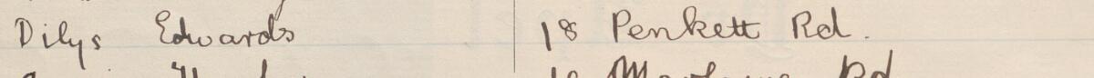 Image of Dilys Edwards's signature and address in the petition