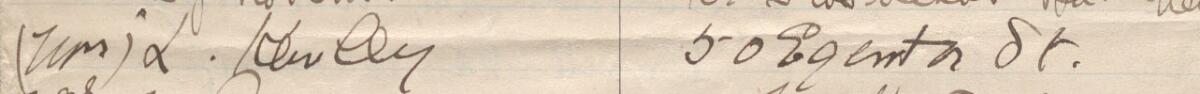 Image of (Mrs) L. Kewley's signature and address in the petition