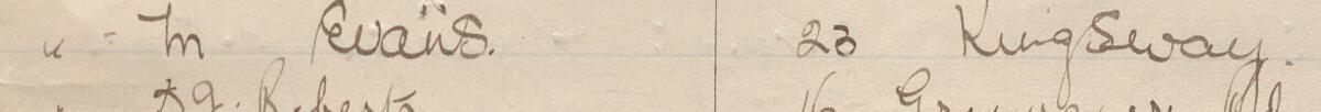 Image of Miss M Evans's signature and address in the petition