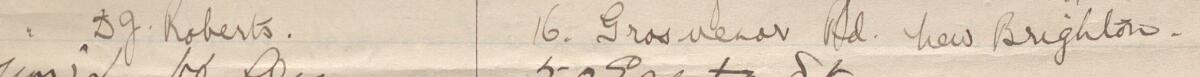 Image of Miss D G. Roberts's signature and address in the petition
