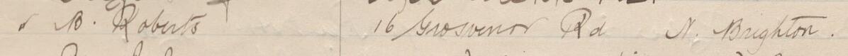 Image of Miss B. Roberts's signature and address in the petition