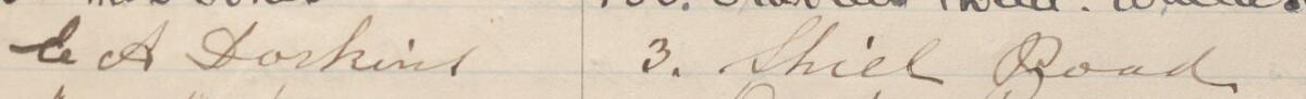 Image of E A Dorkins's signature and address in the petition