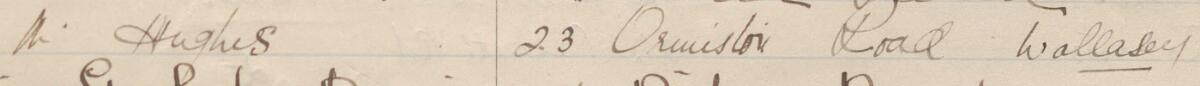 Image of M Hughes's signature and address in the petition