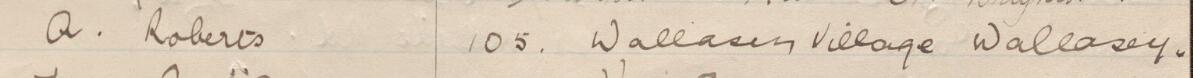 Image of A. Roberts's signature and address in the petition