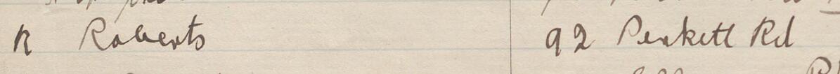 Image of N Roberts's signature and address in the petition