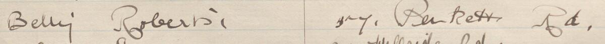 Image of Betty Roberts's signature and address in the petition
