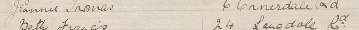 Image of Jeannie Thomas's signature and address in the petition