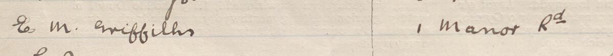 Image of E. M. Griffiths's signature and address in the petition