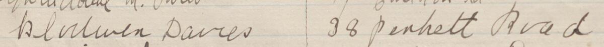Image of Blodwen Davies's signature and address in the petition