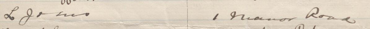 Image of L Jones's signature and address in the petition