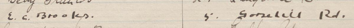Image of E. C. Brooks.'s signature and address in the petition