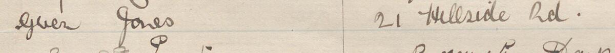 Image of Gwen Jones's signature and address in the petition