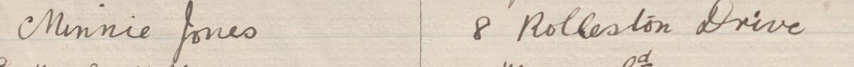 Image of Minnie Jones's signature and address in the petition