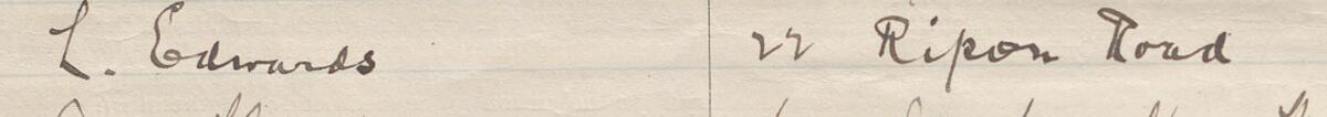 Image of L. Edwards's signature and address in the petition
