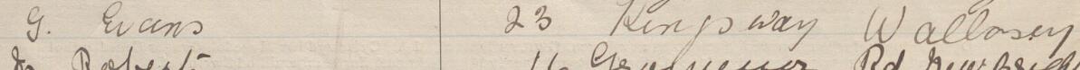 Image of G. Evans's signature and address in the petition