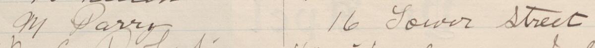 Image of M Parry's signature and address in the petition