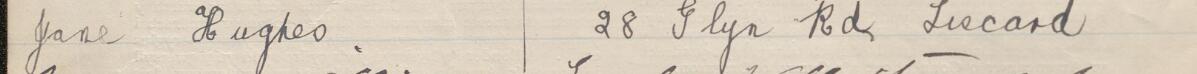 Image of Jane Hughes's signature and address in the petition
