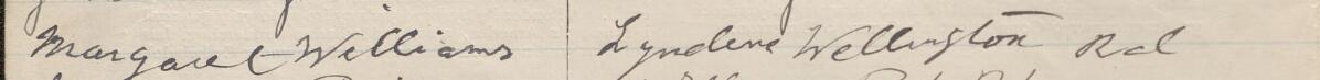 Image of Margaret Williams's signature and address in the petition