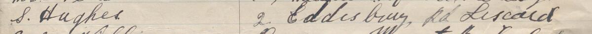 Image of S Hughes's signature and address in the petition
