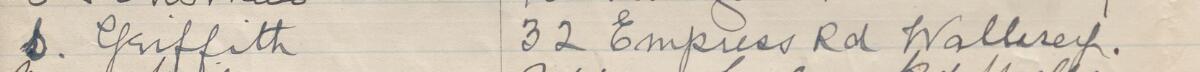 Image of D Griffith's signature and address in the petition