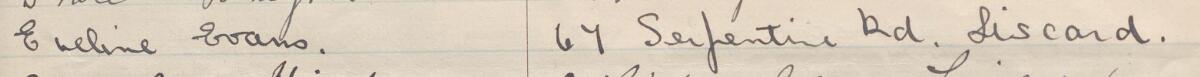 Image of Eveline Evans's signature and address in the petition