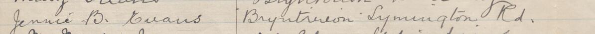 Image of Jenny B Evans's signature and address in the petition