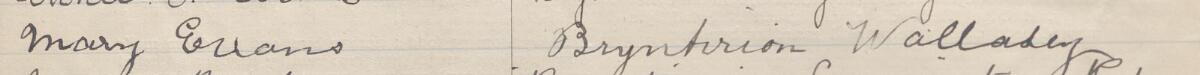 Image of Mary Evans's signature and address in the petition