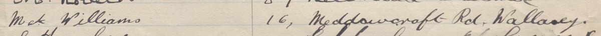 Image of M K Williams's signature and address in the petition