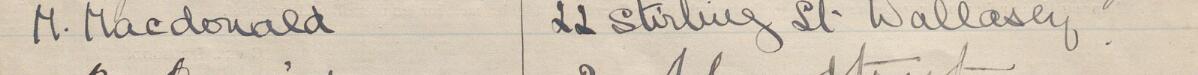 Image of M Macdonald's signature and address in the petition