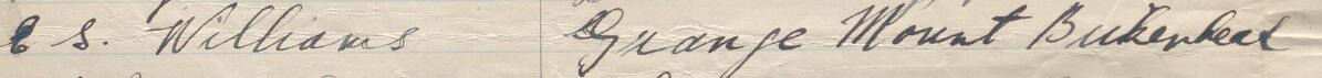 Image of E S Williams's signature and address in the petition