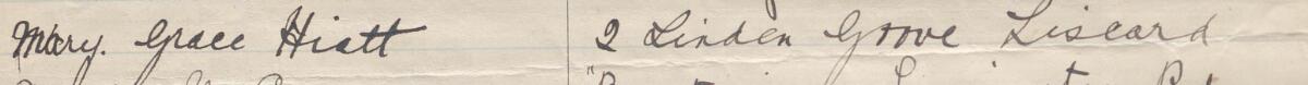 Image of Mary Grace Hiett's signature and address in the petition