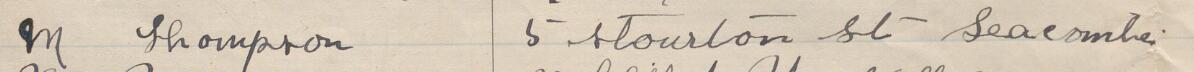 Image of M Thompson's signature and address in the petition
