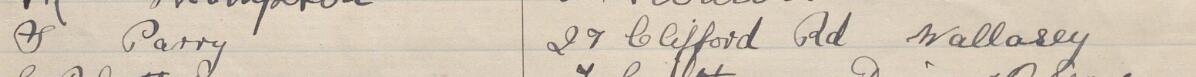 Image of H Parry's signature and address in the petition