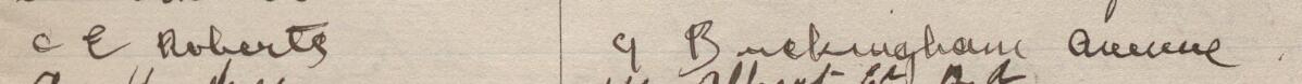 Image of E Roberts's signature and address in the petition
