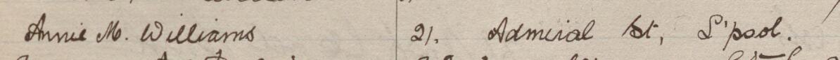 Image of Annie M Williams's signature and address in the petition