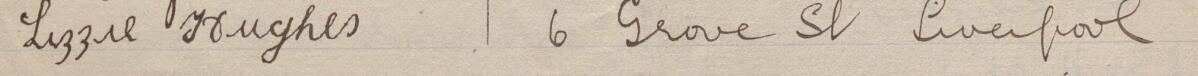 Image of Lizzie Hughes's signature and address in the petition