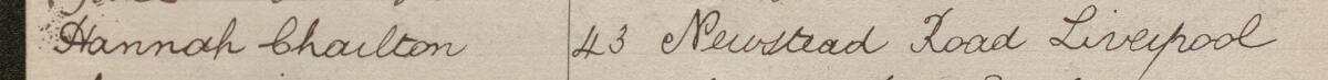 Image of Hannah Charlton's signature and address in the petition