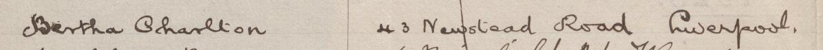Image of Bertha Charlton's signature and address in the petition