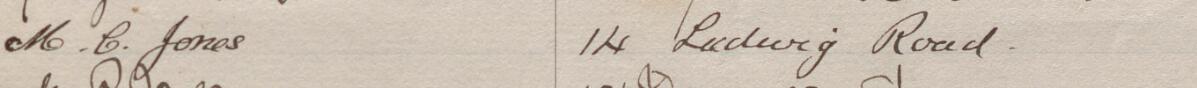 Image of M C Jones's signature and address in the petition