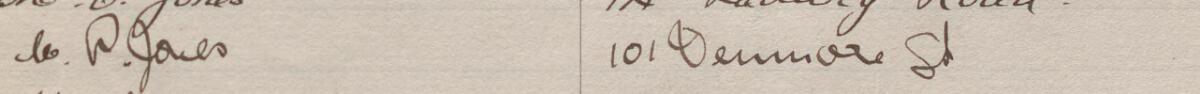 Image of C P Jones's signature and address in the petition