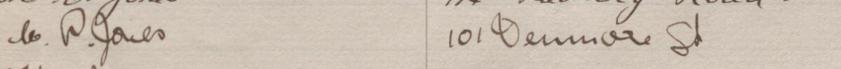 Image of C P Jones's signature and address in the petition