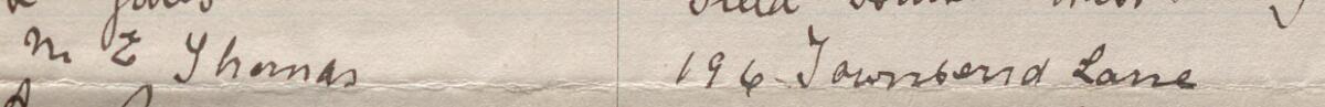 Image of M E Thomas's signature and address in the petition